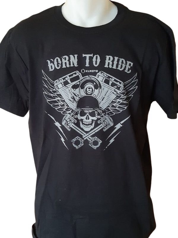 Born To Ride motoros póló – fekete